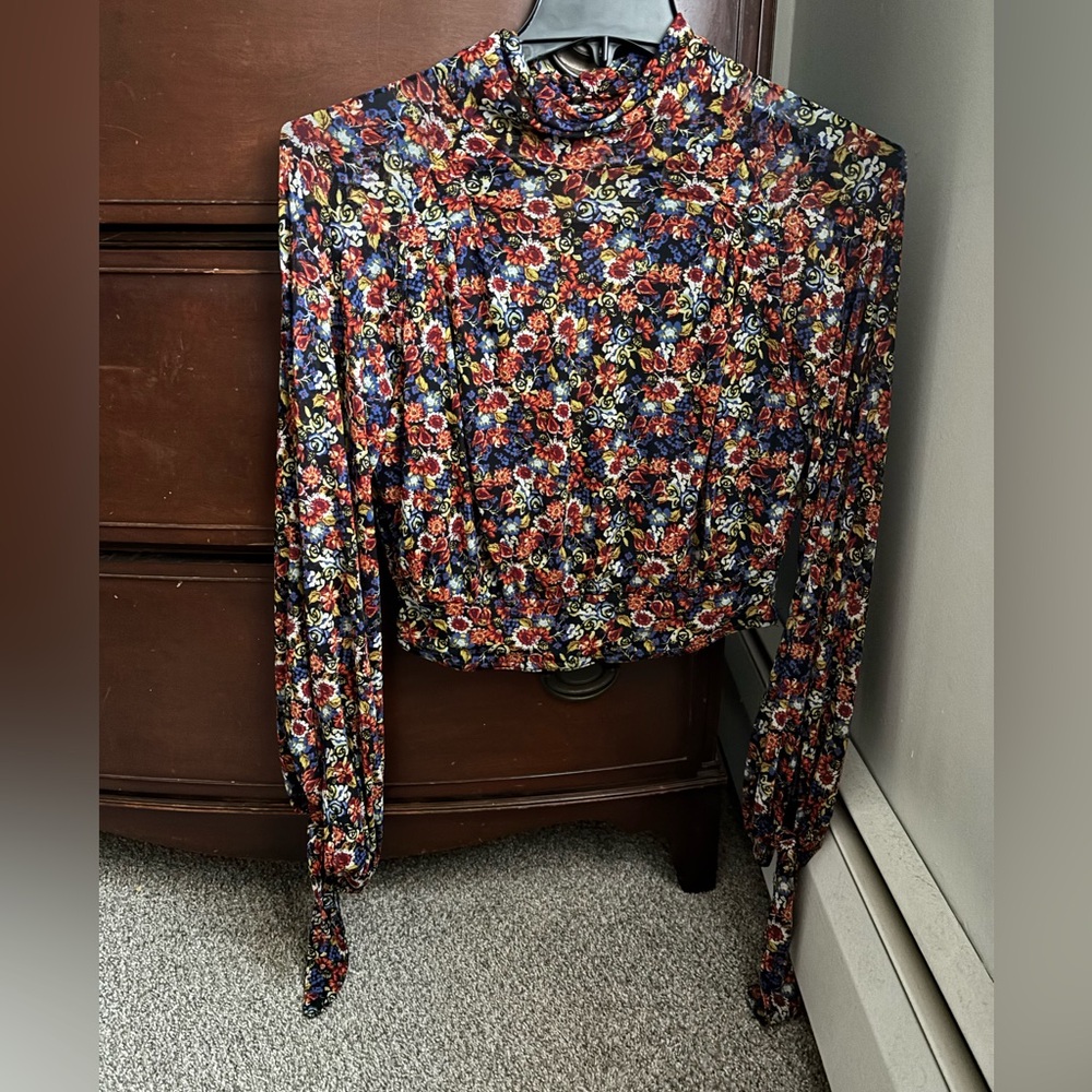 Free People Floral Longsleeve Top